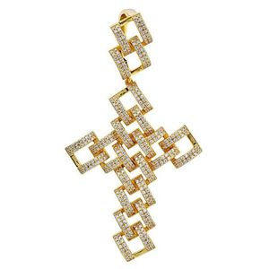 Iced Out 925 Sterling Silver Micro Pave Pendant - SKELETON CROSS gold - Uni vyobraziť