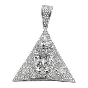 Iced Out 925 Sterling Silver 3D Pendant - Egyptian Pyramid - Uni vyobraziť