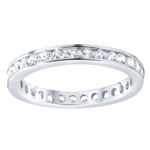 Iced Out Sterling 925 Silver Eternity Ring - 3mm Channel Set - 10 vyobraziť