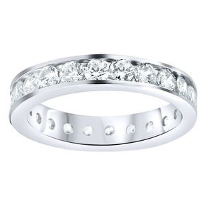 Iced Out Sterling 925 Silver Eternity Ring - Channel Set - 10 vyobraziť
