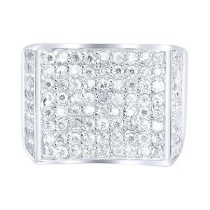 Iced Out Sterling 925er Silber Pave Ring - CURVED - 10 vyobraziť