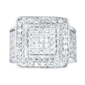 Iced Out Sterling 925 Silver Pave Ring - KING BLING - 10 vyobraziť
