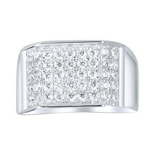 Iced Out Sterling 925er Silber Pave Ring - EDGY - 10 vyobraziť