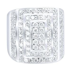 Iced Out Sterling 925er Silber Pave Ring - LONG ICE - 10 vyobraziť