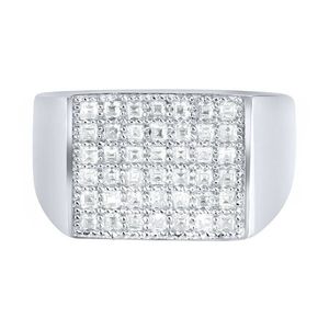 Iced Out Sterling 925er Silber Pave Ring - FLAT - 10 vyobraziť
