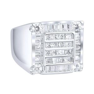 Iced Out Sterling 925er Silber Pave Ring - CUBE - 10 vyobraziť