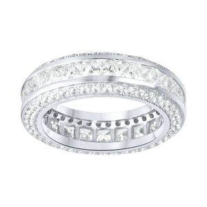 Iced Out Sterling 925er Silber Pave Ring - FULL ICED ETERNITY - 10 vyobraziť