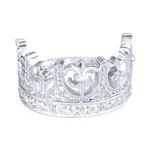Iced Out Sterling 925er Silber Pave Ring - KING CROWN - 10 vyobraziť