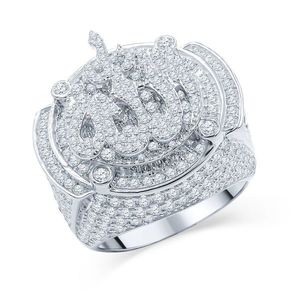 Iced Out Sterling 925er Silber Micro Pave Ring - ALLAH - 10 vyobraziť