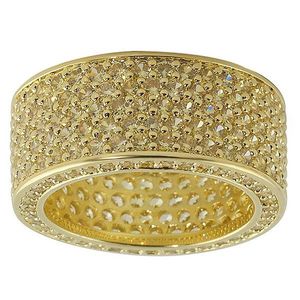 Iced Out Bling Micro Pave Ring - 360 ETERNITY lemonade Gold - 10 vyobraziť