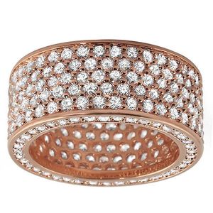 Iced Out Bling Micro Pave Ring - 360 ETERNITY lemonade Rose Gold - 10 vyobraziť