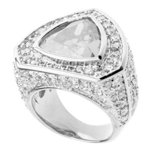 Iced Out Bling Micro Pave Ring - TRILLION Silver - 11 vyobraziť