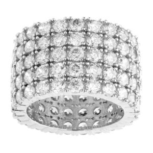 Iced Out Bling Micro Pave Ring - FAT 360 ETERNITY Silver - 12 vyobraziť