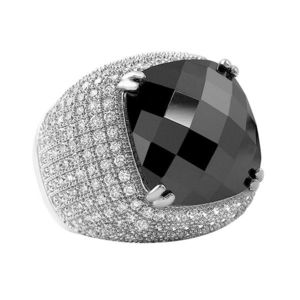 Iced Out Bling Micro Pave Ring - ROSE CUT Silver - 10 vyobraziť