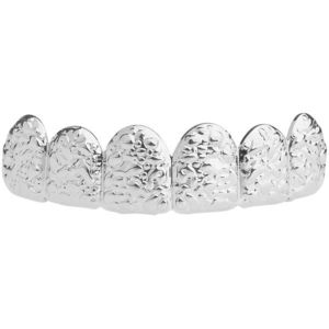 Iced Out One size fits all Top Grillz - NUGGET silver - Uni vyobraziť