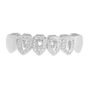 Iced Out One size fits all Bottom Grillz - CUBIC ZIRCONIA open silver - Uni vyobraziť