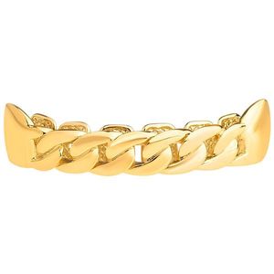 Iced Out One size fits all Top Grillz - Curb Cuban Chain gold - Uni vyobraziť
