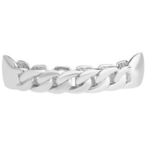 Iced Out One size fits all Top Grillz - Curb Cuban Chain silver - Uni vyobraziť