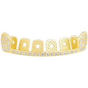 Iced Out One size fits all Top Grillz - VAMPIRE Bling Zirconia Bar - Uni vyobraziť