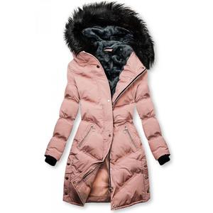 Ružová prešívaná zimná bunda vyobraziť