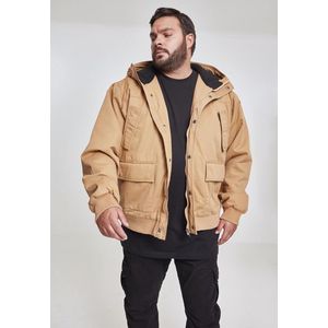 Urban Classics Hooded Cotton Jacket camel - 3XL vyobraziť