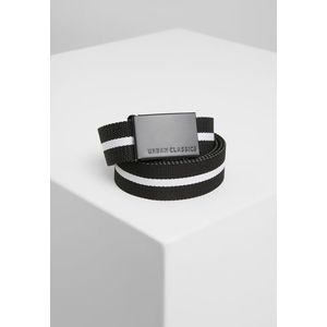 Urban Classics Canvas Belts black white stripe/black - One Size vyobraziť