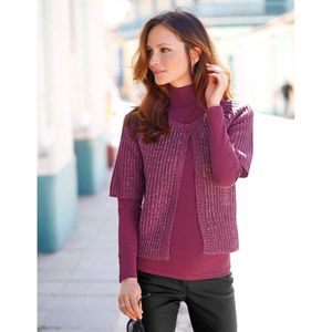 Trblietavý sveter paleto purpurová/strieborná 50 vyobraziť