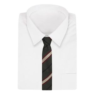 Šedo-bordová pruhovaná kravata vyobraziť