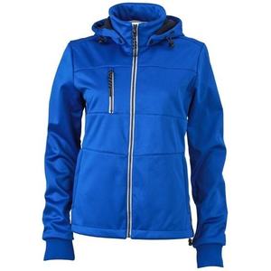 James & Nicholson Dámska športová softshellová bunda JN1077 - Světle modrá / tmavě modrá / bílá | L vyobraziť