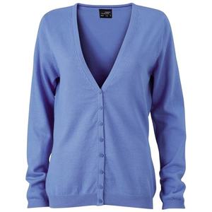 James & Nicholson Dámsky bavlnený sveter JN660 - Ledově modrá | L vyobraziť
