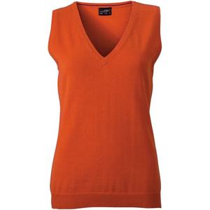 James & Nicholson Dámsky sveter bez rukávov JN656 - Tmavě oranžová | L vyobraziť