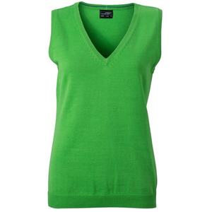 James & Nicholson Dámsky sveter bez rukávov JN656 - Zelená | L vyobraziť