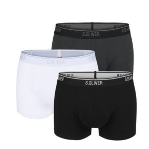s.OLIVER - 3PACK cotton jersey black, white, gray boxerky-L (88-95 cm) vyobraziť