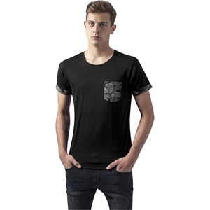 Pánske tričko URBAN CLASSICS Camo Contrast Pocket Tee dark camo Veľkosť: XL, Pohlavie: pánske vyobraziť
