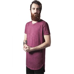 Pánske tričko URBAN CLASSICS Long Back Shaped Spray Dye burgundy Veľkosť: XL, Pohlavie: pánske vyobraziť