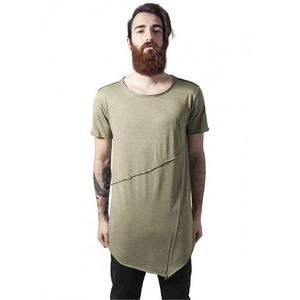Pánske tričko URBAN CLASSICS Long Open Edge Front Zip lightolive Veľkosť: XL, Pohlavie: pánske vyobraziť