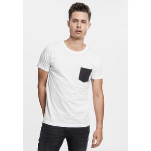 Pánske tričko URBAN CLASSICS Quilted Pocket Tee wht/blk Veľkosť: XL, Pohlavie: pánske vyobraziť