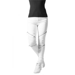 Dámske nohavice URBAN CLASSICS Ladies Stretch Biker Pants white Veľkosť: 26, Pohlavie: dámske vyobraziť