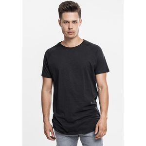 Pánske tričko URBAN CLASSICS Long Shaped Slub Raglan black Veľkosť: M, Pohlavie: pánske vyobraziť