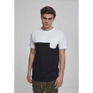 Pánske tričko URBAN CLASSICS Color Block Summer Pocket Tee blk/wht Veľkosť: XL, Pohlavie: pánske vyobraziť
