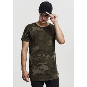 Pánske tričko URBAN CLASSICS Camo Shaped Long Tee olive camo Veľkosť: M, Pohlavie: pánske vyobraziť