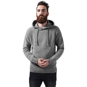 Pánsky sveter URBAN CLASSICS Chenille Hooded Sweater šedý Veľkosť: XL, Pohlavie: pánske vyobraziť