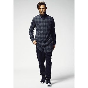 Predĺžená košela URBAN CLASSICS Long Checked Flanell Shirt blk/cha Veľkosť: S, Pohlavie: pánske vyobraziť