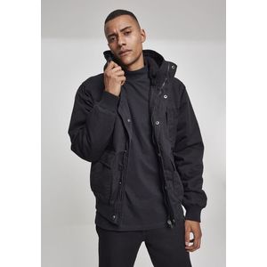 Pánska bunda Urban Classics Hooded Cotton black Veľkosť: M, Pohlavie: pánske vyobraziť