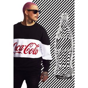 MERCHCODE Pánska mikina Coca Cola Stripe Oversize Crewneck Farba: black, Veľkosť: XS vyobraziť