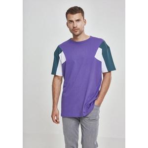 Pánske tričko URBAN CLASSICS 3-Tone Tee ultraviolet/jasper/white Veľkosť: XL, Pohlavie: pánske vyobraziť