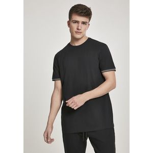 Pánske tričko URBAN CLASSICS Rib Ringer Tee black/grey Veľkosť: M, Pohlavie: pánske vyobraziť