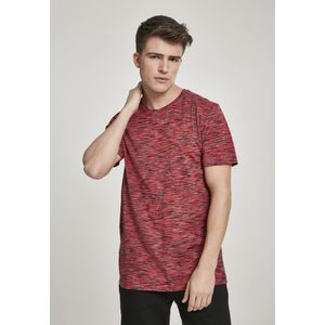 Pánske tričko URBAN CLASSICS Striped Melange Tee blk/firered Veľkosť: XL, Pohlavie: pánske vyobraziť