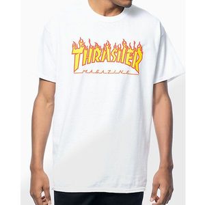 Pánske biele tričko Thrasher Flame logo Farba: Biela, Veľkosť: M vyobraziť