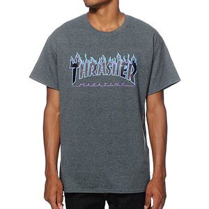 Pánske tričko Thrasher Flame Logo dark heather Farba: Šedá, Veľkosť: M vyobraziť